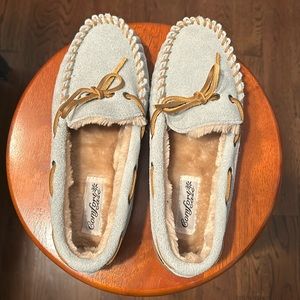 Baby blue suede slippers!